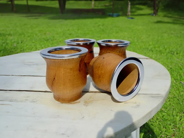 MATE CAMIONERO ALGARROBO - VIROLA DE ACERO INOX.